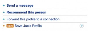 This appears in the upper right corner of your connection's profile.